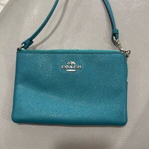 NWT Coach Blue Wristlet Wallet
